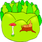 Mushroom & Stump Clip Art