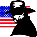 Cowboy & Flag 1 Clip Art