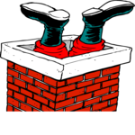 Santa in Chimney 07 Clip Art