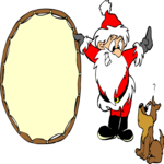 Santa Training Puppy Clip Art