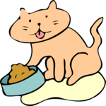 Cat & Bowl 15 Clip Art