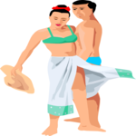 Couple on Beach 4 Clip Art