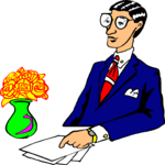 Businessman at Counter Clip Art