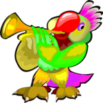 Trumpet Player - Parrot Clip Art