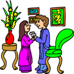 Couple Toasting Clip Art