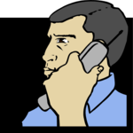 Man on Phone 5 Clip Art