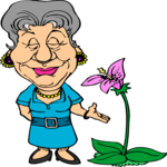 Woman with Flower Clip Art