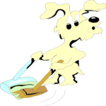 Dog Scooping Poop Clip Art