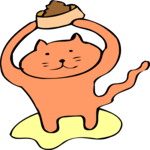 Cat & Bowl 17 Clip Art