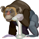 Troll with Bone Clip Art