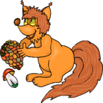 Squirrel with Pine Cone Clip Art