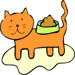 Cat & Bowl 19 Clip Art