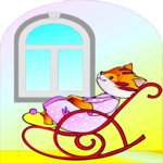 Cat in Rocking Chair Clip Art