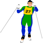 Skiing - Cross Country 01 Clip Art