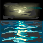 Ocean at Night 2 Clip Art