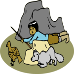 Eskimo Boy Hunting Clip Art