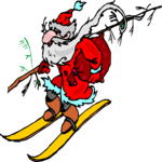 Santa Skiing 4 Clip Art