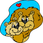 Lions in Love Clip Art