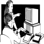 Kids & Computer 2 Clip Art