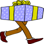 Gift - Walking Clip Art