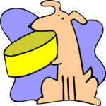 Dog & Bowl 07 Clip Art