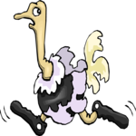 Ostrich Running 2 Clip Art