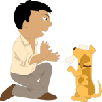 Boy with Dog 2 Clip Art