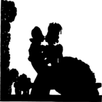 Silhouettes, Couple Kissing Clip Art