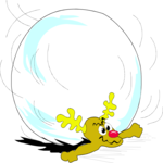 Reindeer Snowball Fight 07 Clip Art