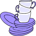 Cups & Saucers Clip Art