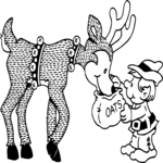 Elf Feeding Reindeer Clip Art