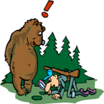 Hunter Tracking Bear Clip Art