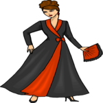 Woman with Fan Clip Art