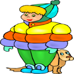 Girl & Dog 05 Clip Art