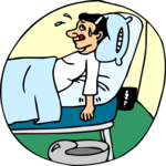 Reaching for Bedpan Clip Art