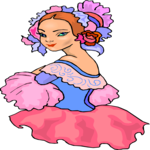 Girl in Dress 1 Clip Art