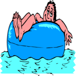 Floating on Raft 3 Clip Art