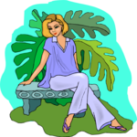 Woman Sitting on Bench 2 Clip Art