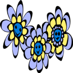 Happy Flowers Row Clip Art