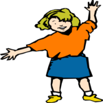 Girl Waving 2 Clip Art