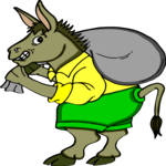 Donkey with Sack Clip Art