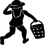 Girl & Sand Pail Clip Art