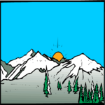 Mountains & Sunset 2 Clip Art