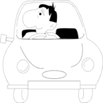 Man in Car Clip Art