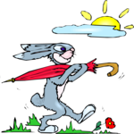 Rabbit Carrying Umbrella Clip Art