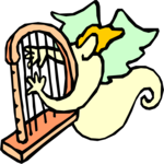 Playing Harp Clip Art