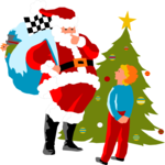 Santa & Boy Clip Art