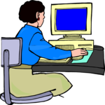 Woman at Computer 10 Clip Art