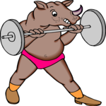 Weight Lifter - Rhino Clip Art