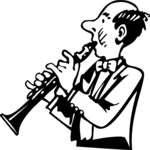 Playing Clarinet 2 Clip Art